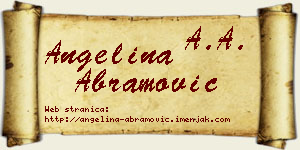Angelina Abramović vizit kartica